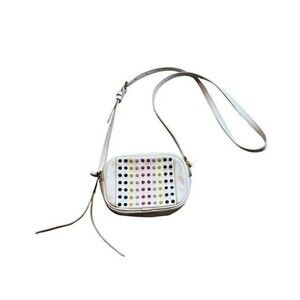 Fossil Maisie White Colored Dots Oval Crossbody Bag $118 MSRP Boho - Cute